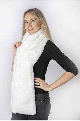 White rex fur scarf